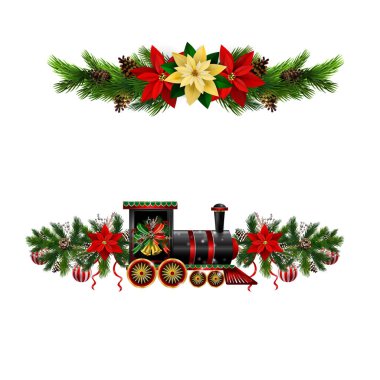 Noel süslemeleri köknar ağacı ve süslemeleri