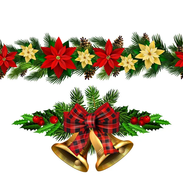 Collection de décoration Vector Christmas Border — Image vectorielle