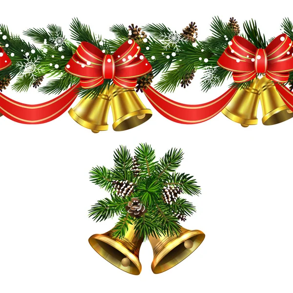 Vector Navidad Border colección de decoración — Vector de stock