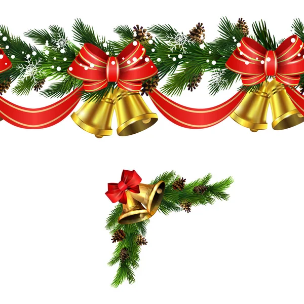 Vector Christmas Border decoration collection — Stock Vector