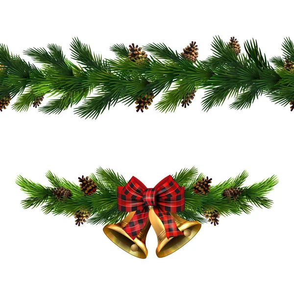 Collection de décoration Vector Christmas Border — Image vectorielle