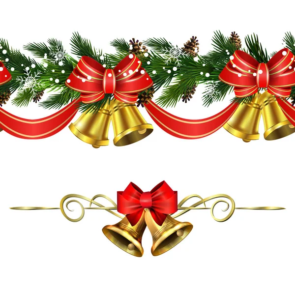 Vector Christmas Border decoration collection — Stock Vector