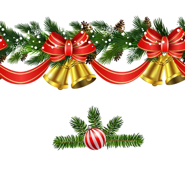 Vector Christmas Border decoration collection — Stock Vector