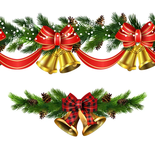 Vector Christmas Border decoration collection — Stock Vector