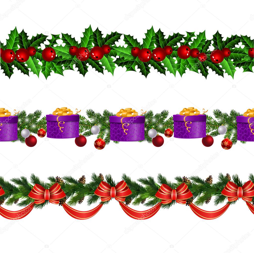 Vector Christmas Border collection isolates