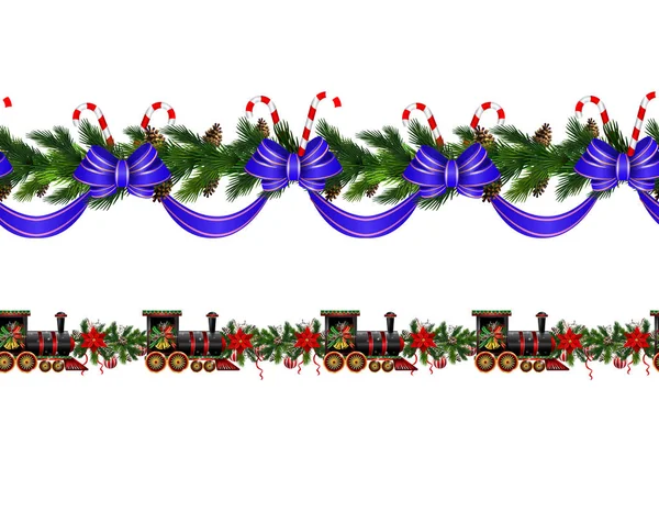 La collezione Vector Christmas Border isola — Vettoriale Stock