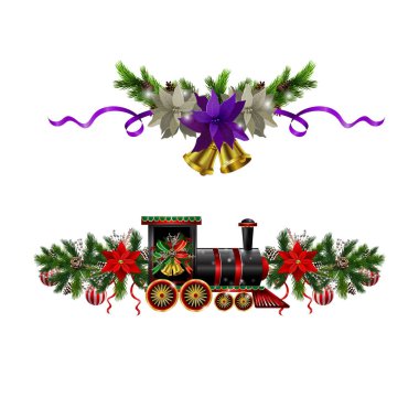 Noel süslemeleri köknar ağacının altın çanları ile