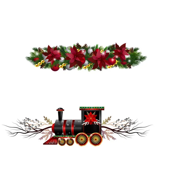 Vánoční dekorace s jedlovou sbírkou izolovaných — Stockový vektor