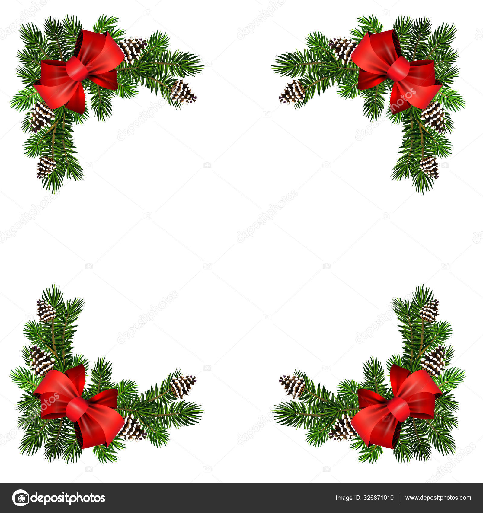 Vecteur. Décoration de Noël cadre persistant isolé image vectorielle