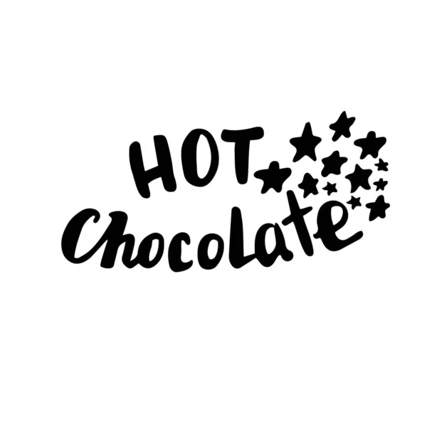 Kaligrafický citát Horká čokoláda se sněhovými vločkami vektor Royalty Free Stock Ilustrace