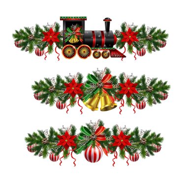 Noel süslemeleri köknar ağacının altın çanları ile