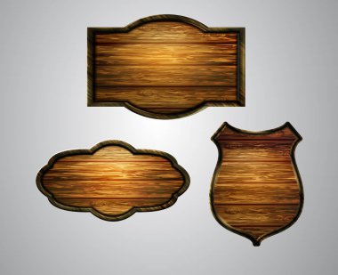 Ahşap tabelanın gerçekçi temsili