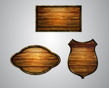 Ahşap tabelanın gerçekçi temsili