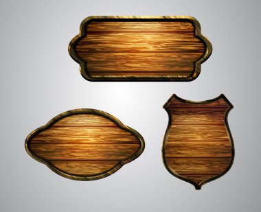 Ahşap tabelanın gerçekçi temsili