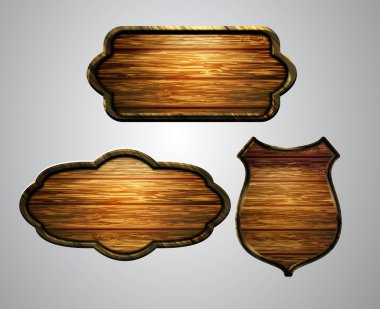 Ahşap tabelanın gerçekçi temsili