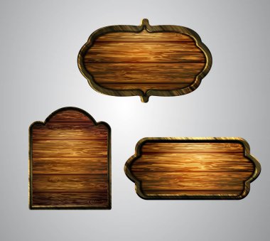 Ahşap tabelanın gerçekçi temsili