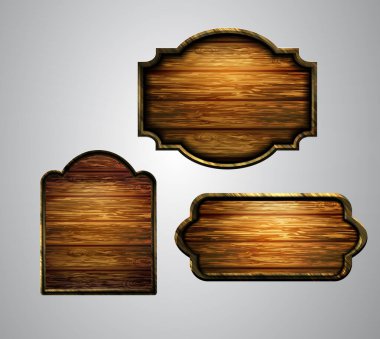 Ahşap tabelanın gerçekçi temsili