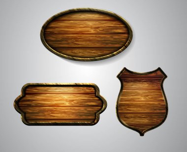 Ahşap tabelanın gerçekçi temsili