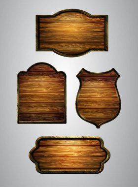 Ahşap tabelanın gerçekçi temsili