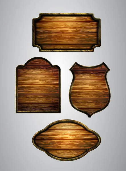 Vector realistische illustratie van houten uithangbord — Stockvector