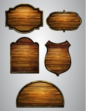 Ahşap tabelanın gerçekçi temsili