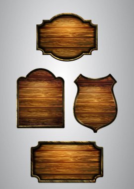 Ahşap tabelanın gerçekçi temsili