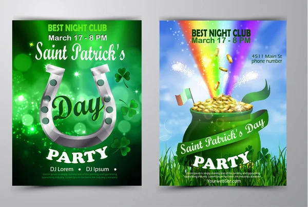 St. Patricks Ημέρα αφίσα σύνολο Διάνυσμα εικονογράφηση — Διανυσματικό Αρχείο