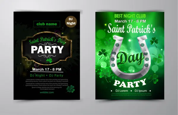 St. Patrick s Day poster set Vector illustration — стоковий вектор