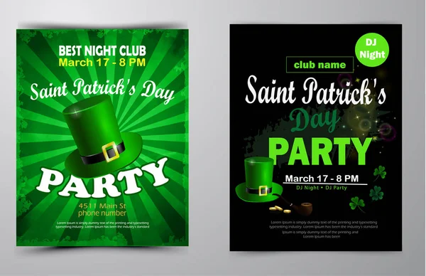 St. Patrick s Day poster set Vector illustration — стоковий вектор