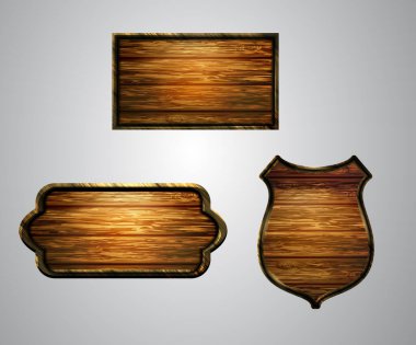 Ahşap tabelanın gerçekçi temsili