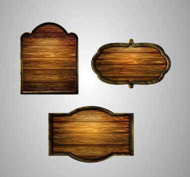 Ahşap tabelanın gerçekçi temsili