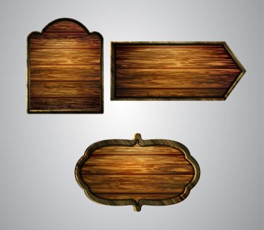 Ahşap tabelanın gerçekçi temsili