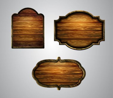 Ahşap tabelanın gerçekçi temsili