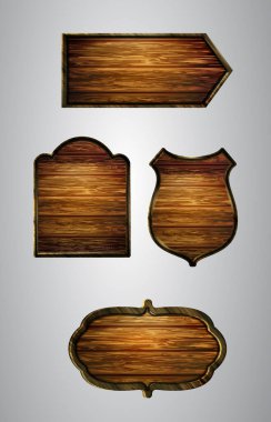 Ahşap tabelanın gerçekçi temsili