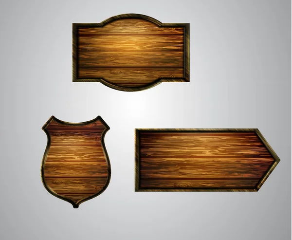 Vector realistische illustratie van houten uithangbord — Stockvector