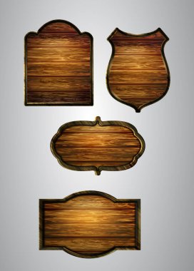 Ahşap tabelanın gerçekçi temsili