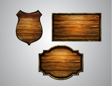 Ahşap tabelanın gerçekçi temsili