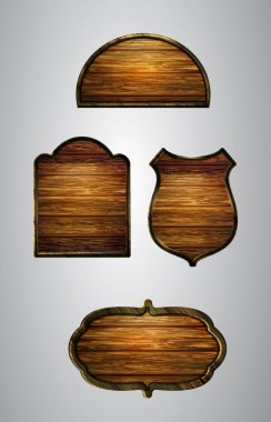 Ahşap tabelanın gerçekçi temsili