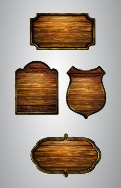 Ahşap tabelanın gerçekçi temsili