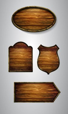 Ahşap tabelanın gerçekçi temsili