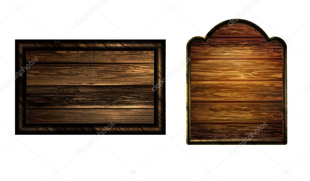 Vector realistic illustration of wooden signboard