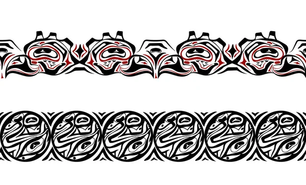 Abstrait fond indigène nord-américain ensemble — Image vectorielle