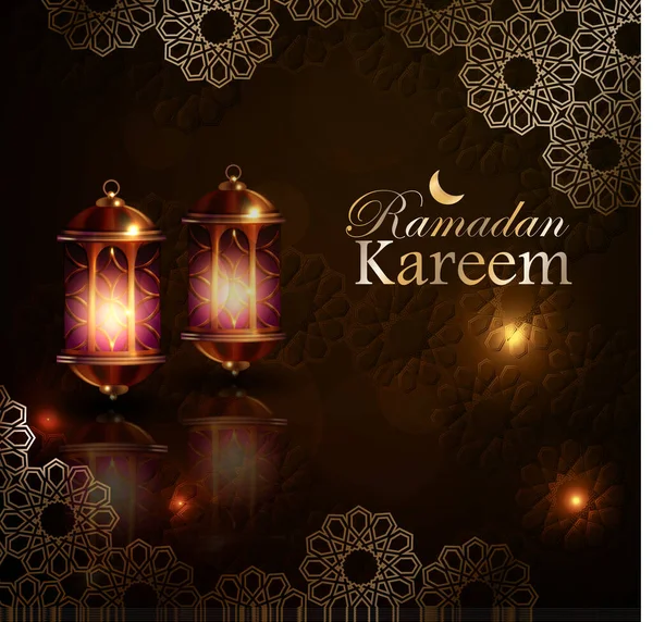 Ramadan Kareem salutation sur fond flou — Image vectorielle