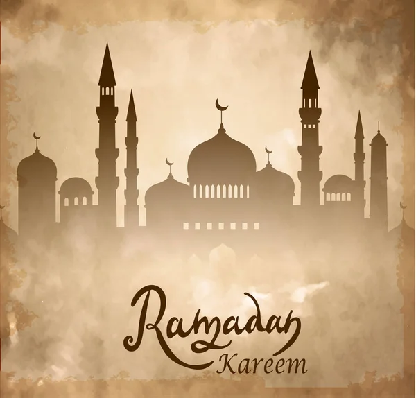 Hermoso ramadán kareem fondo con caligrafía árabe que significa ramadán kareem , — Archivo Imágenes Vectoriales