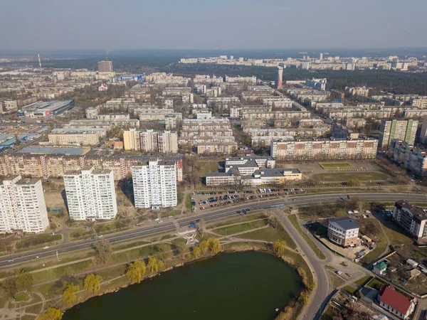 Kiev Yerleşim Bölgesinde Göller Hava Aracı Görünümü — Stok fotoğraf