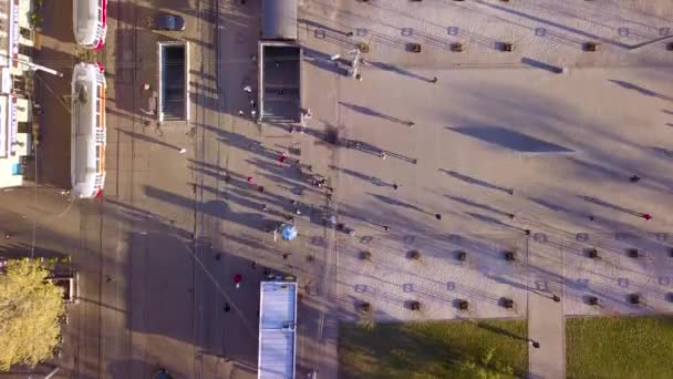 Luchtfoto Van Ingang Van Het Metrostation Kiev Time Lapse — Stockvideo