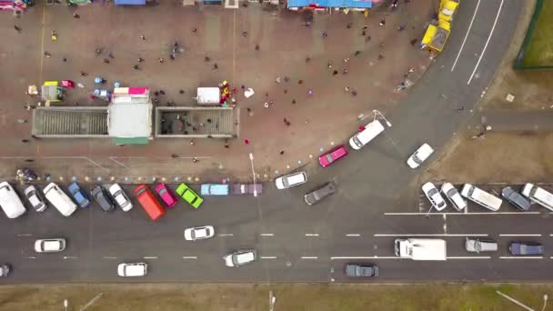 Widok Powietrza Wejście Stacji Metra Kijowie Upływ Czasu — Wideo stockowe