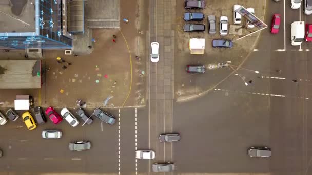 Widok Powietrza Wejście Stacji Metra Kijowie Upływ Czasu — Wideo stockowe