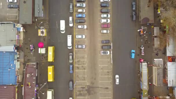 Vista Aérea Entrada Estación Metro Kiev Lapso Tiempo — Vídeo de stock