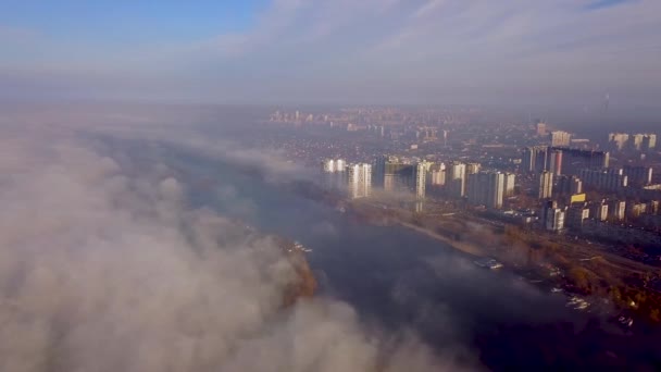 Vanuit Lucht Uitzicht Woonwijk Van Kiev — Stockvideo